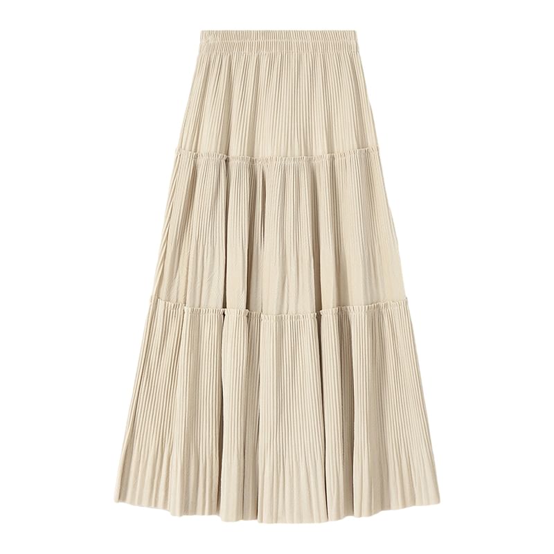 High Midi Velvet Skirt Rise A-Line