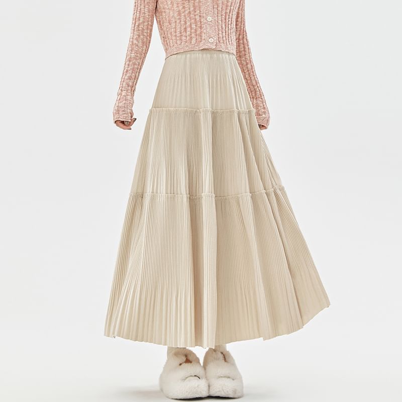 High Midi Velvet Skirt Rise A-Line