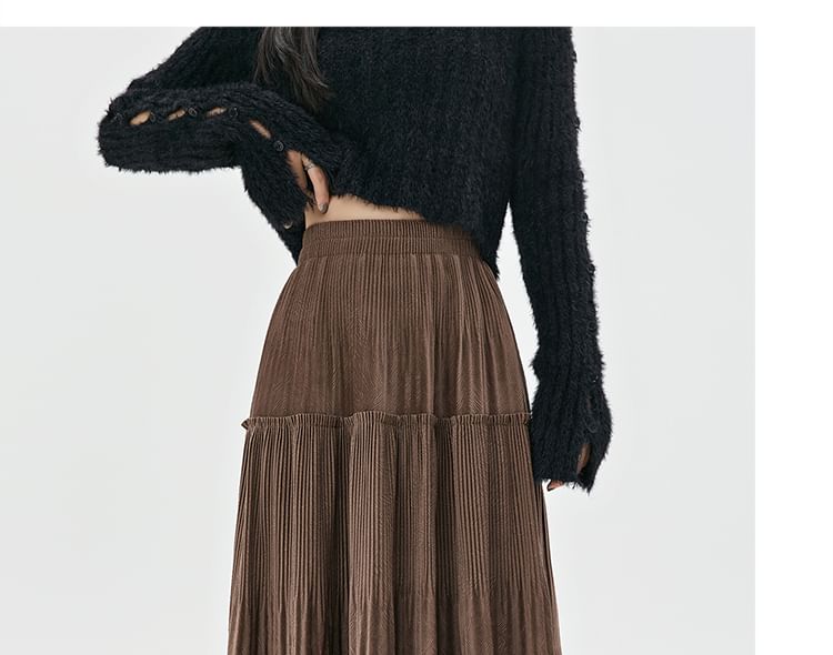 High Midi Velvet Skirt Rise A-Line