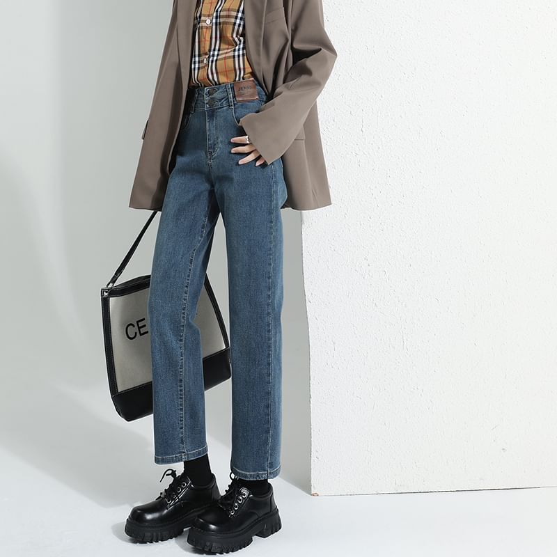 Waist Straight High Designs) (Various Jeans Washed Leg