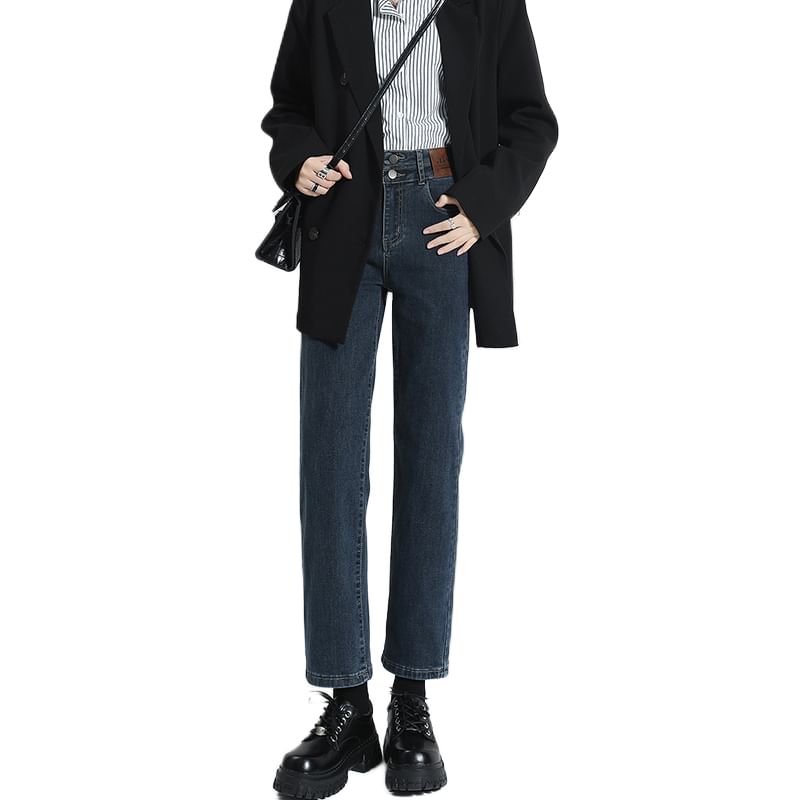 Waist Straight High Designs) (Various Jeans Washed Leg