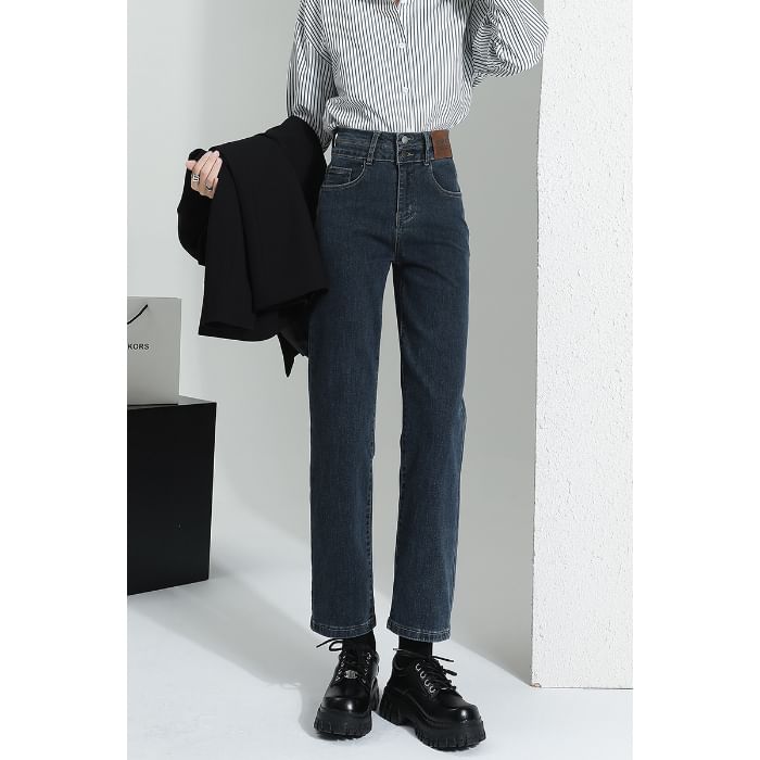 Waist Straight High Designs) (Various Jeans Washed Leg