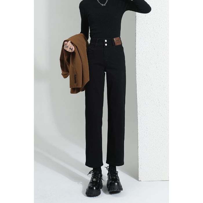 Waist Straight High Designs) (Various Jeans Washed Leg