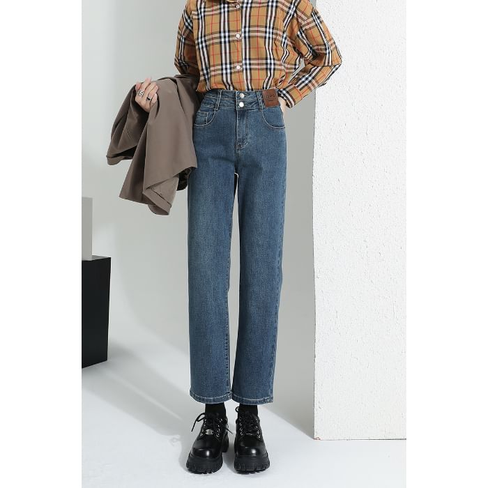 Waist Straight High Designs) (Various Jeans Washed Leg