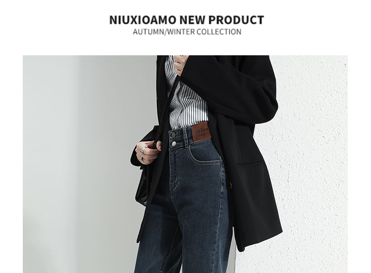 Waist Straight High Designs) (Various Jeans Washed Leg