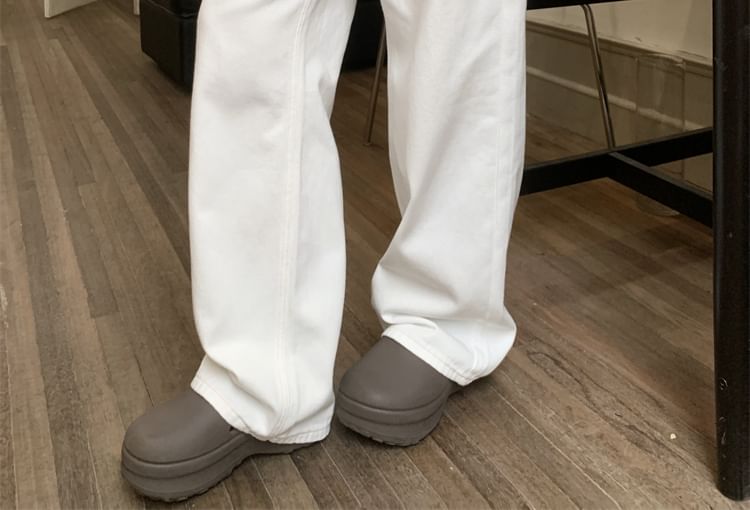 Embroidered Fit Bow Jeans Loose High Waist