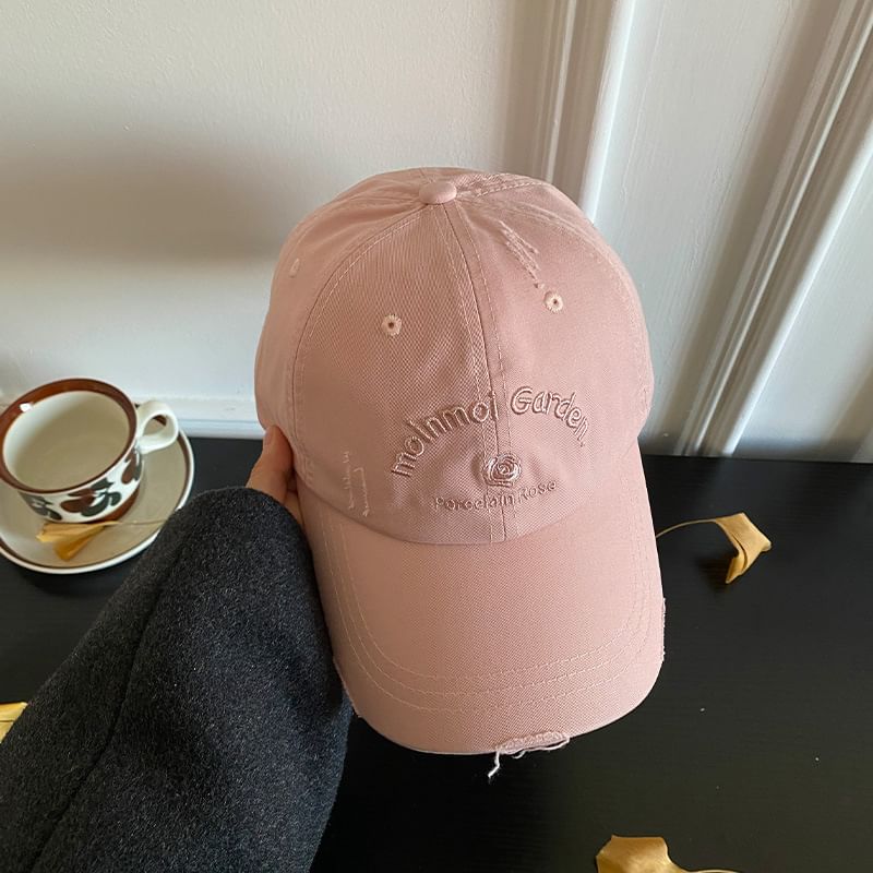 Baseball Cap Lettering Distressed Embroidered