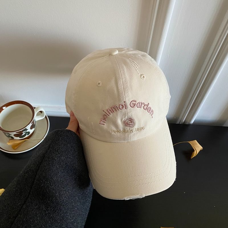 Baseball Cap Lettering Distressed Embroidered