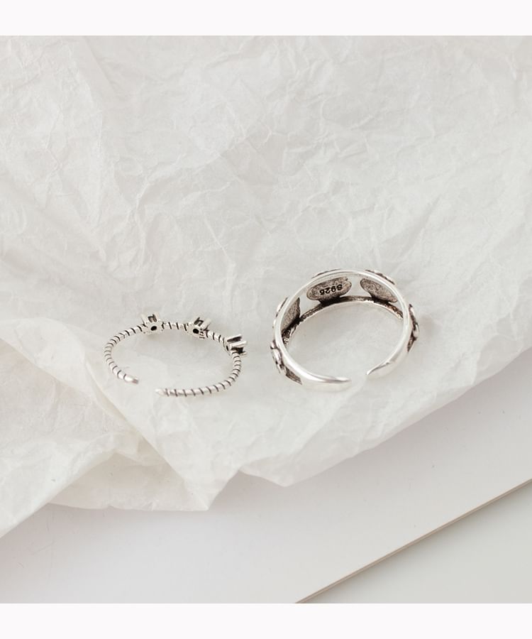 Rhinestone Set Open Ring Flower /