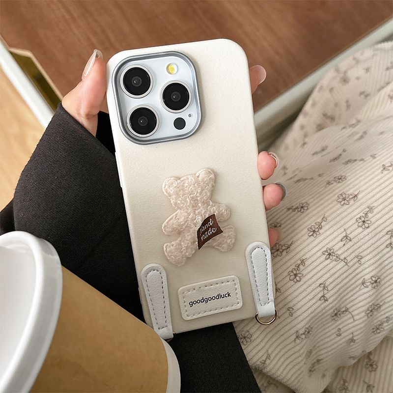 with Strap Applique Case Phone Bear