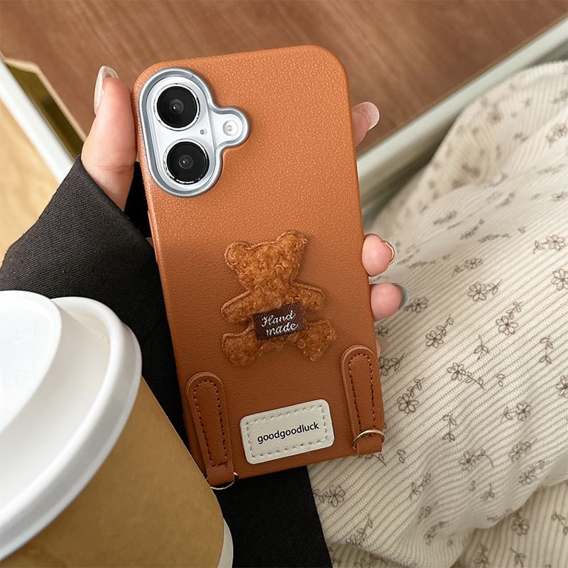 with Strap Applique Case Phone Bear