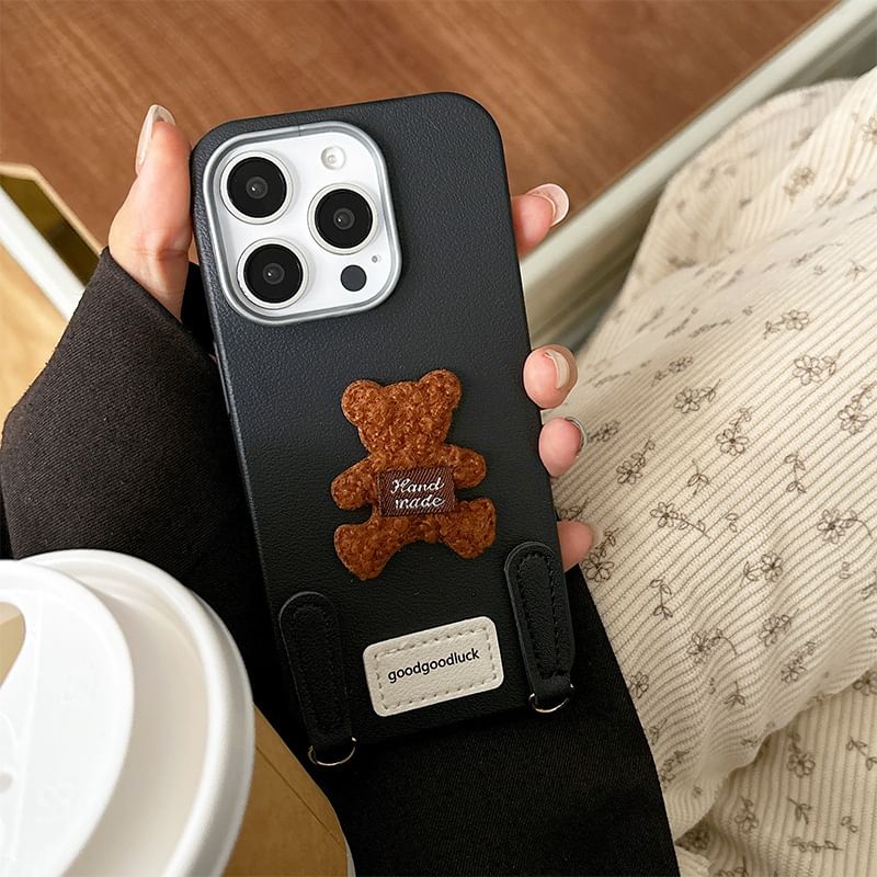 with Strap Applique Case Phone Bear