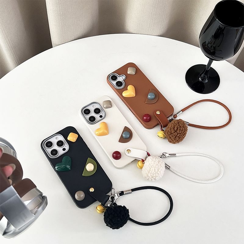 Phone Pom Geometric with Case Strap