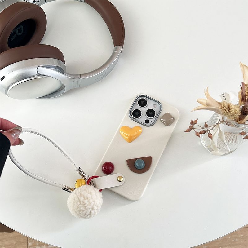 Phone Pom Geometric with Case Strap