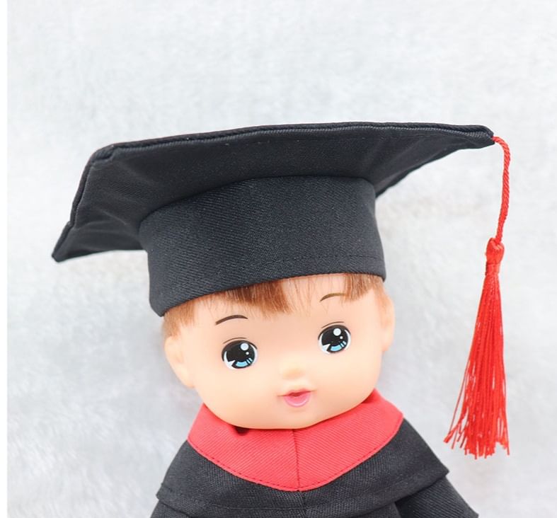 Doll Mortarboard + Gown Graduation Set: Clothes