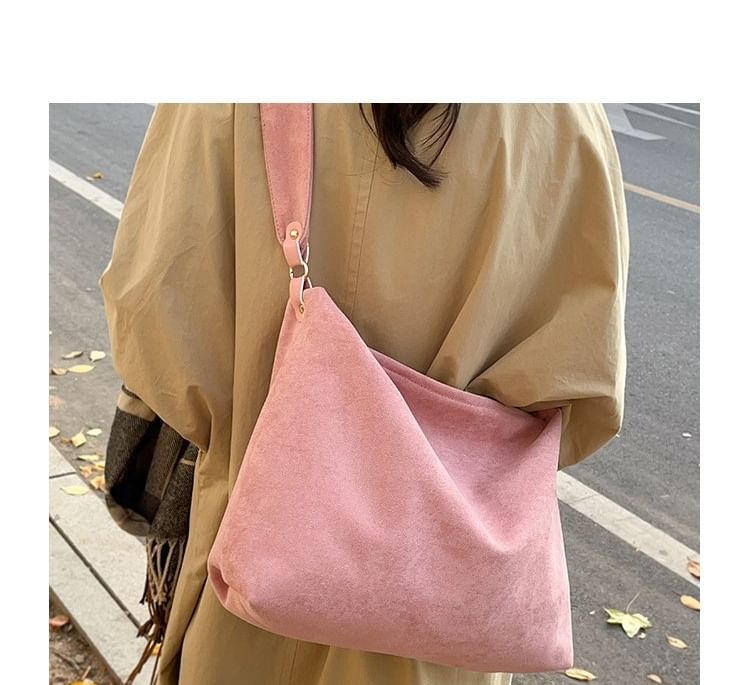 Faux Tote Bag Plain Suede