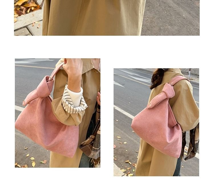 Faux Tote Bag Plain Suede