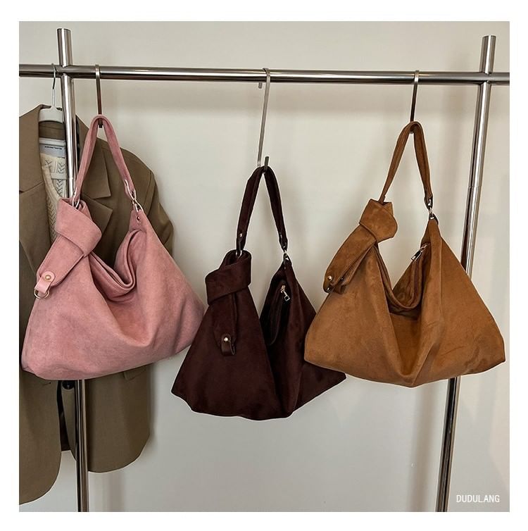 Faux Tote Bag Plain Suede