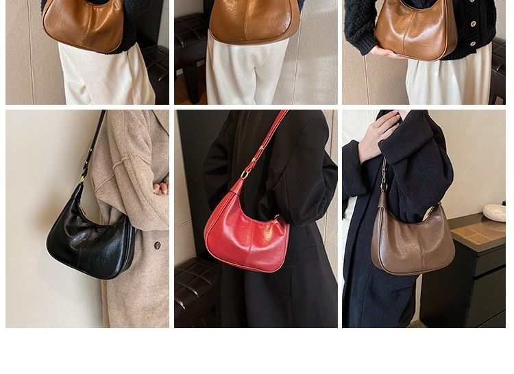 Leather Bag Crossbody Faux Plain