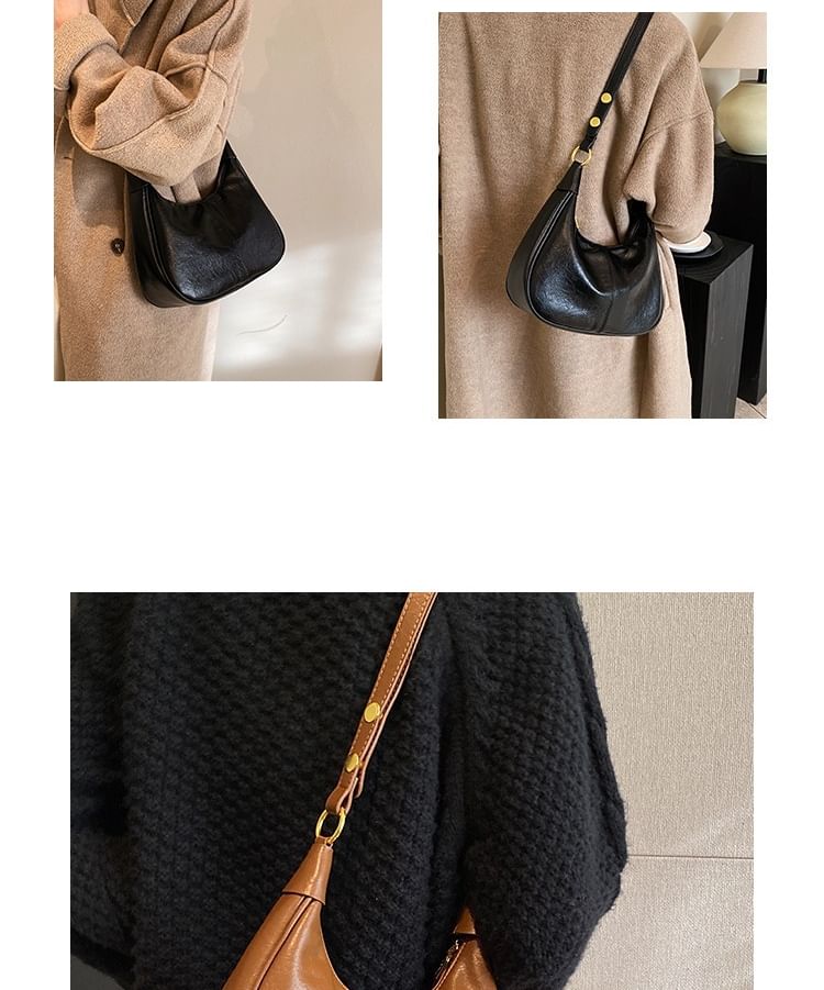 Leather Bag Crossbody Faux Plain