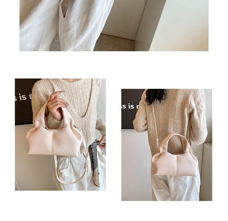 Crossbody Bag Top Handle Faux Leather Plain