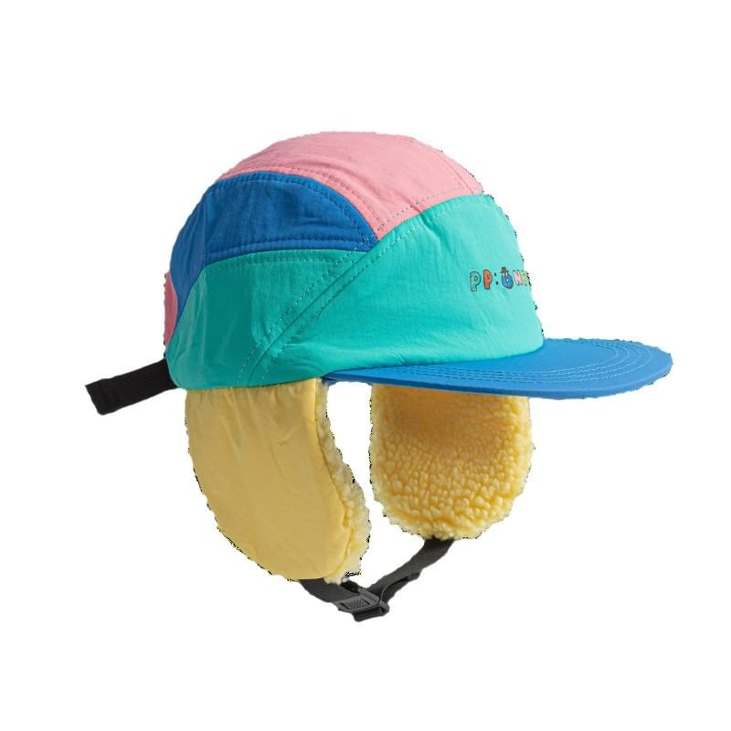 Cap Color Earflap Block Lettering