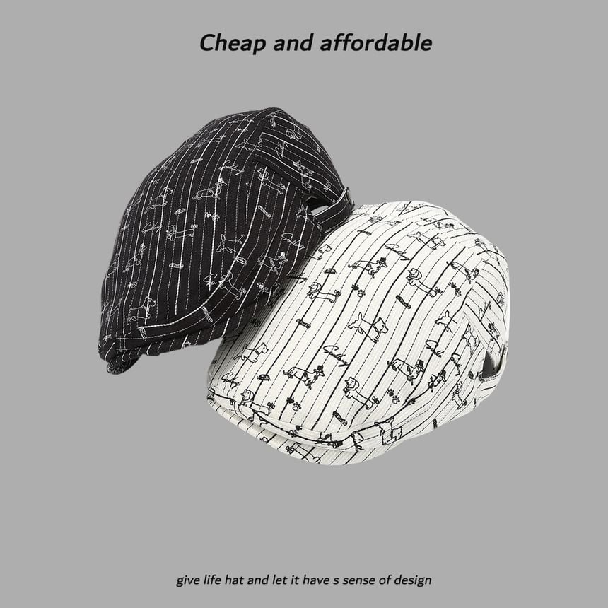 Newsboy Dog Cap Print