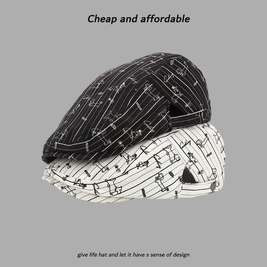 Newsboy Dog Cap Print