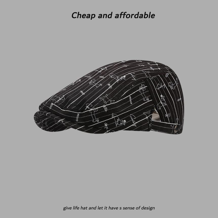 Newsboy Dog Cap Print