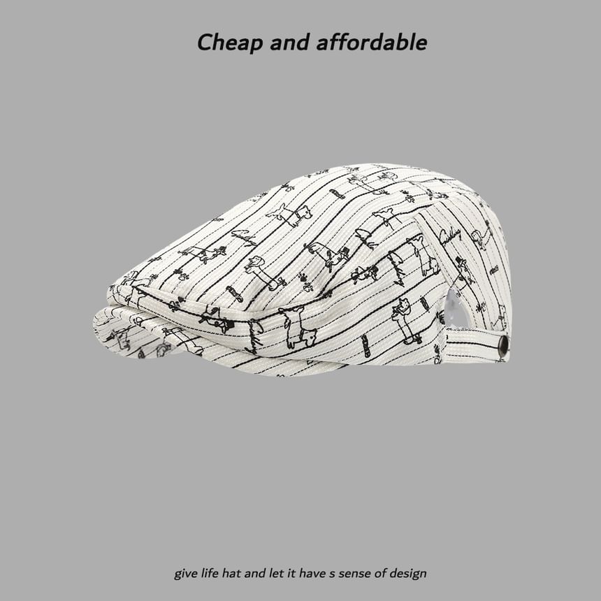 Newsboy Dog Cap Print