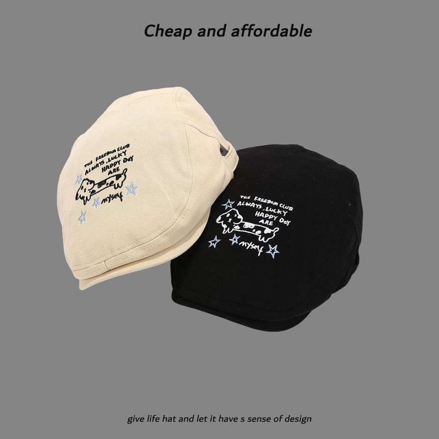 Cartoon Embroidery Hat Newsboy