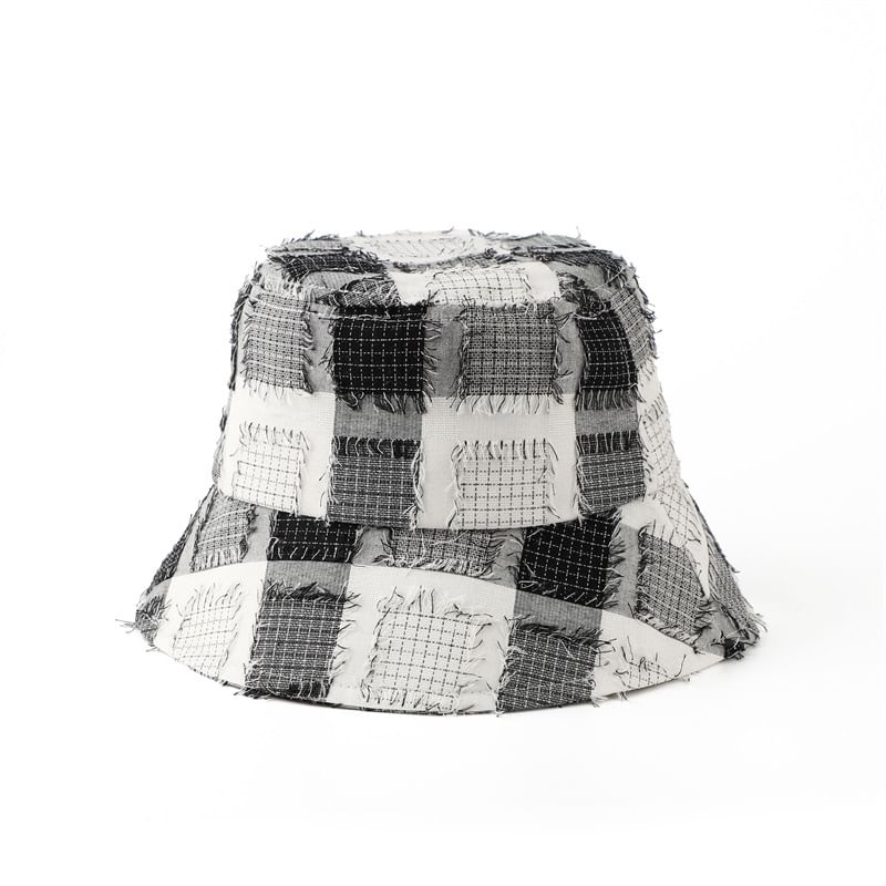 Patchwork Bucket Distressed Hat