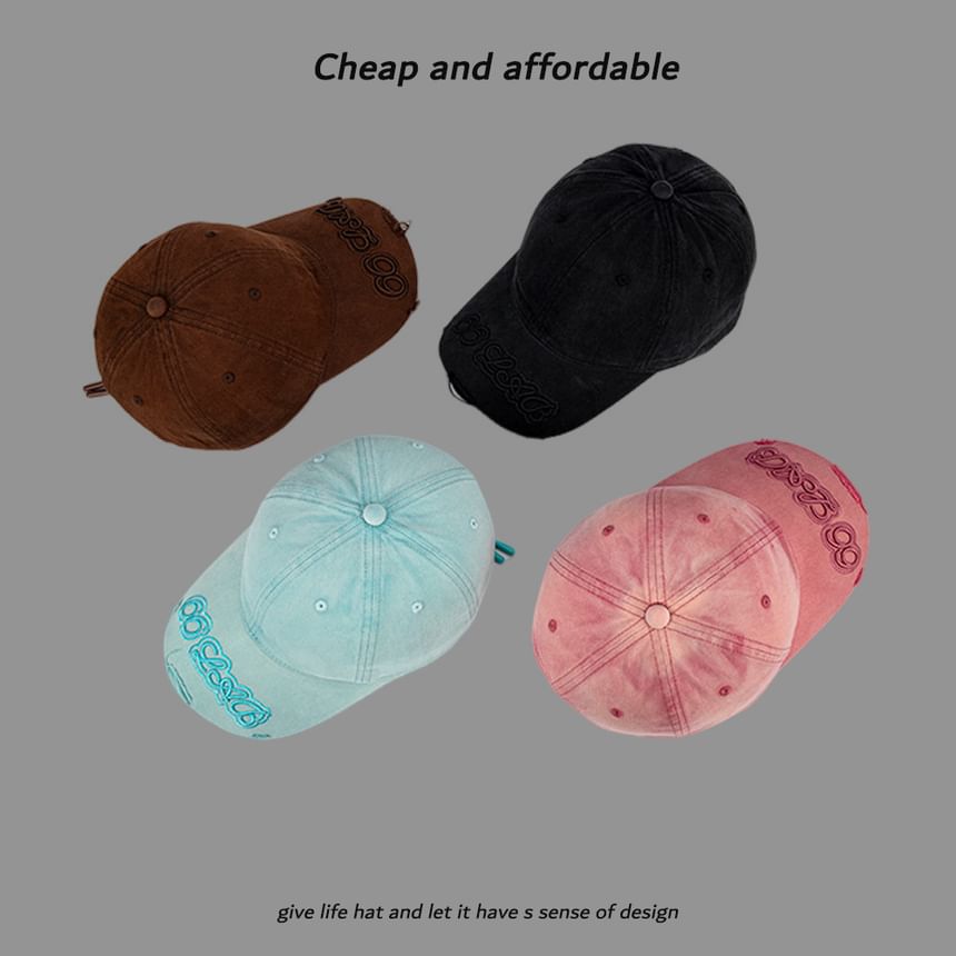 Washed Embroidered Baseball Lettering Cap
