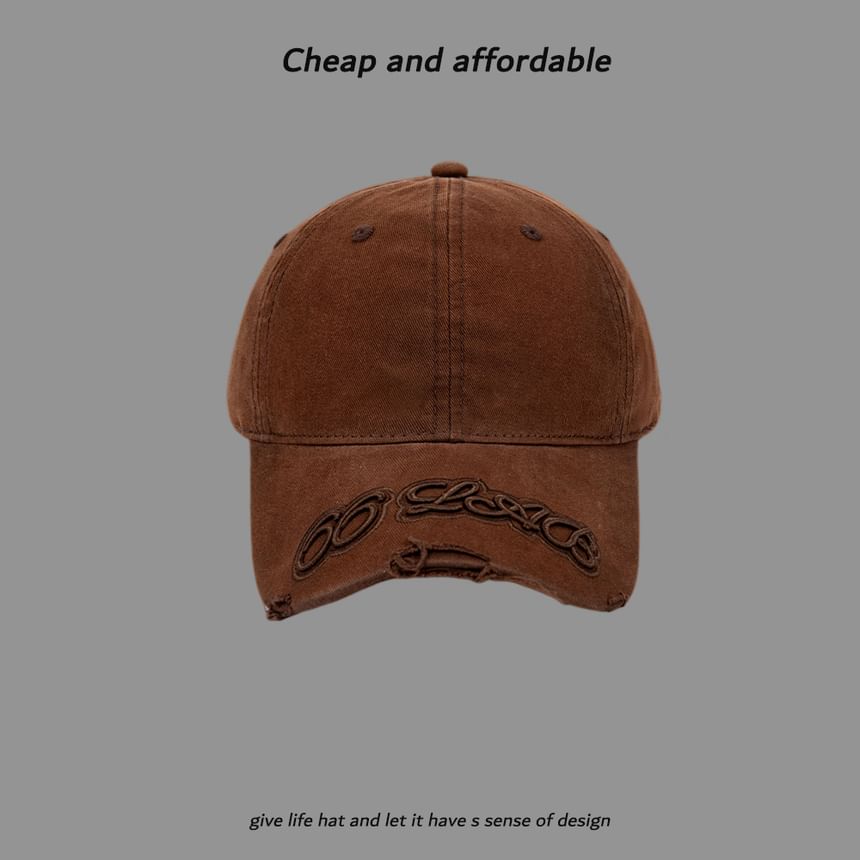 Washed Embroidered Baseball Lettering Cap