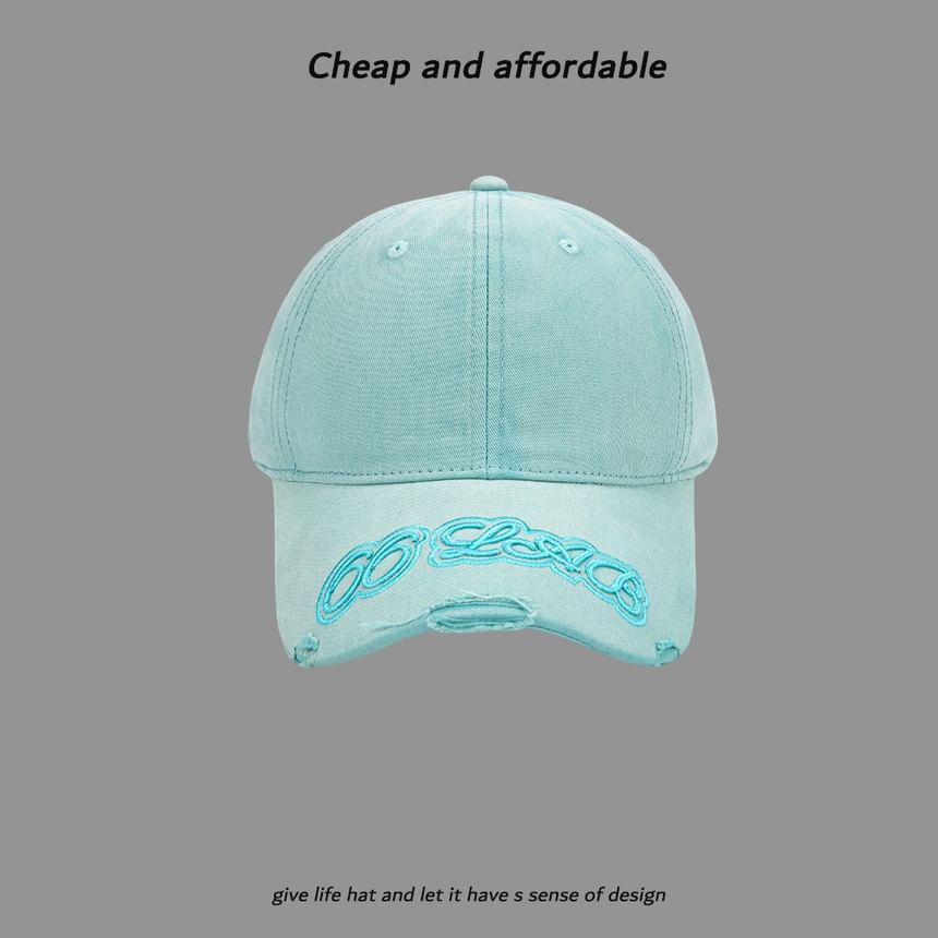 Washed Embroidered Baseball Lettering Cap