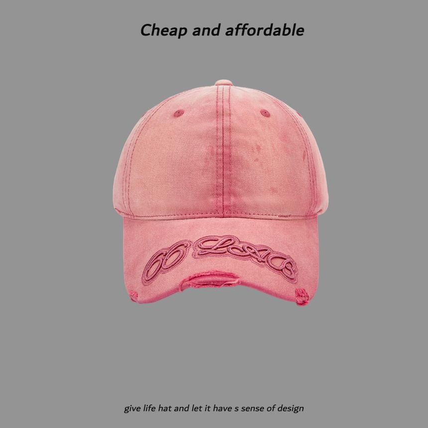 Washed Embroidered Baseball Lettering Cap