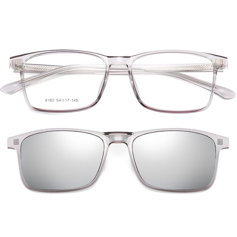with Square Glasses Clip On Sunglasses