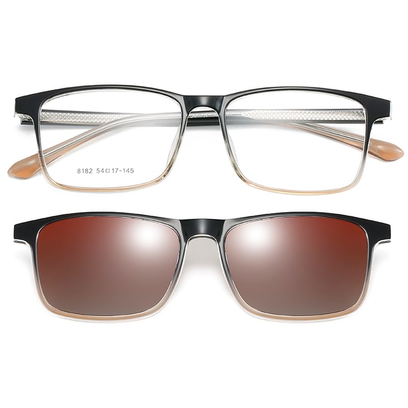 with Square Glasses Clip On Sunglasses