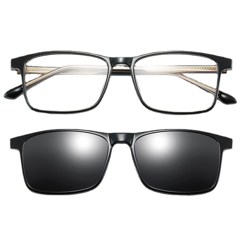 with Square Glasses Clip On Sunglasses