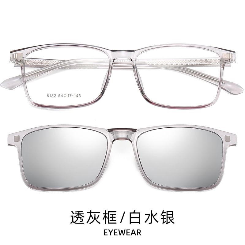 with Square Glasses Clip On Sunglasses