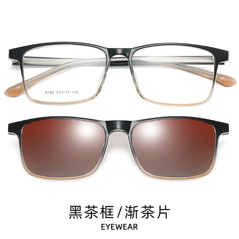 with Square Glasses Clip On Sunglasses