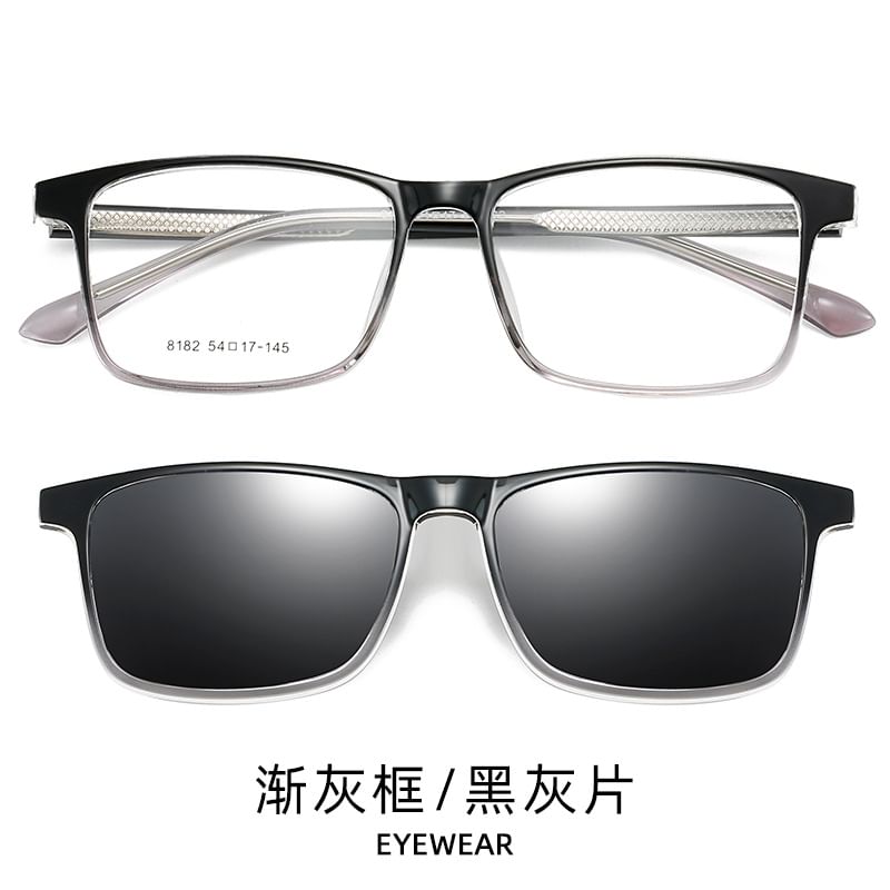 with Square Glasses Clip On Sunglasses