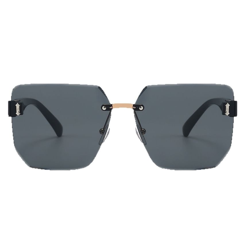 Geometric Oversized Rimless Sunglasses