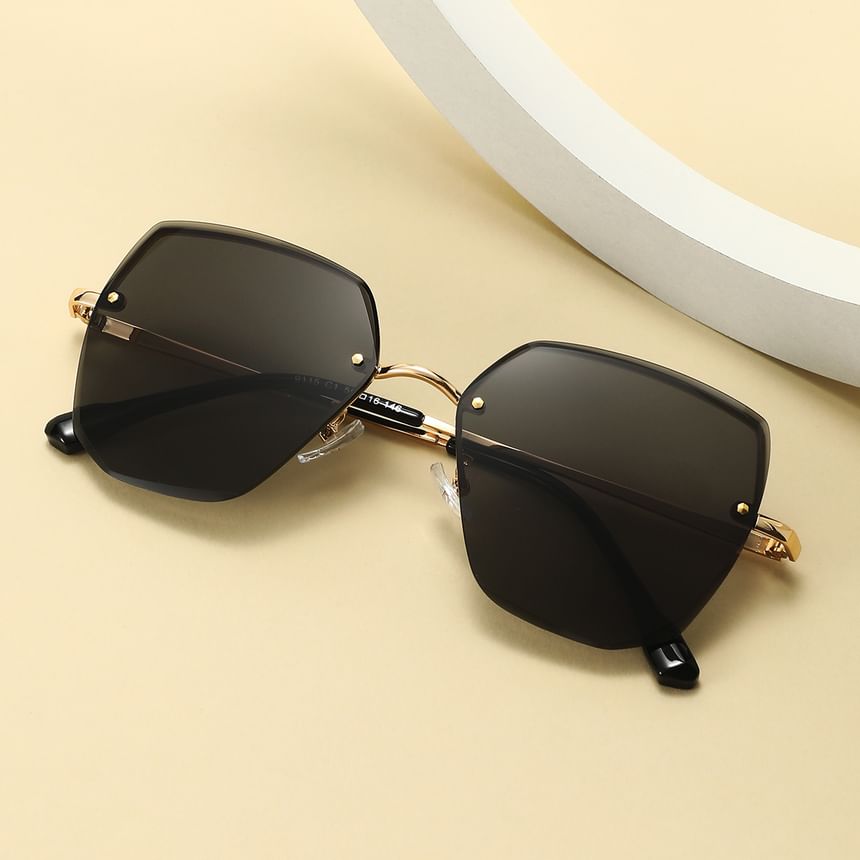 Oversized Geometric Sunglasses Rimless