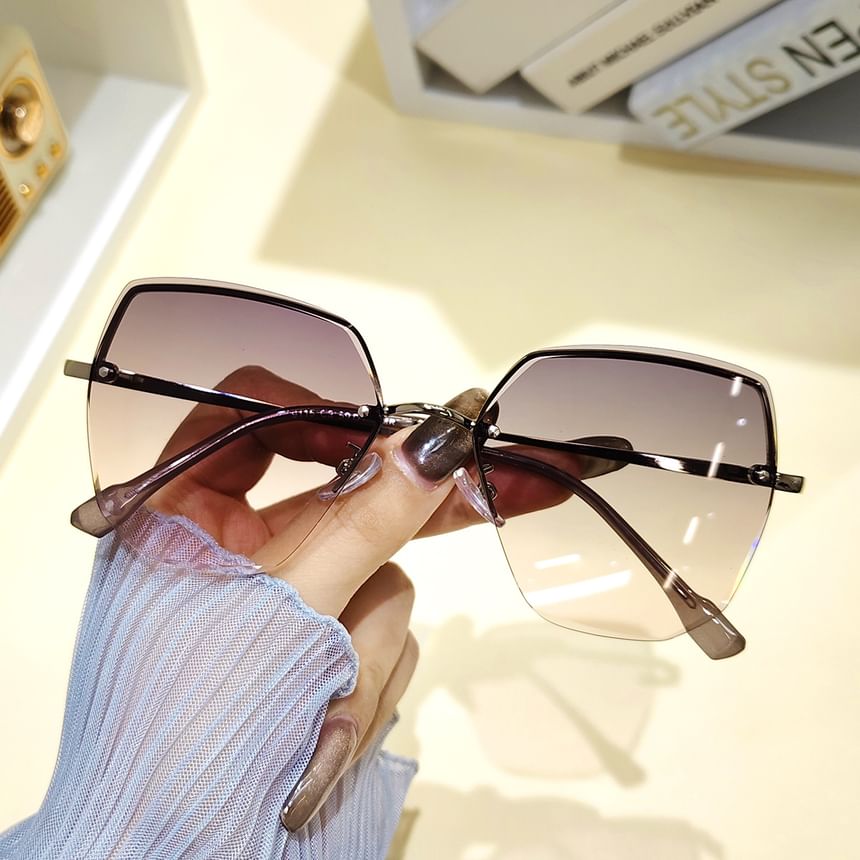 Oversized Geometric Sunglasses Rimless