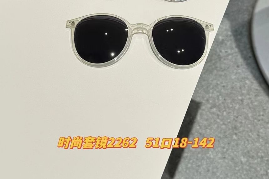 Glasses With Clip On Sunglasses Round Metal