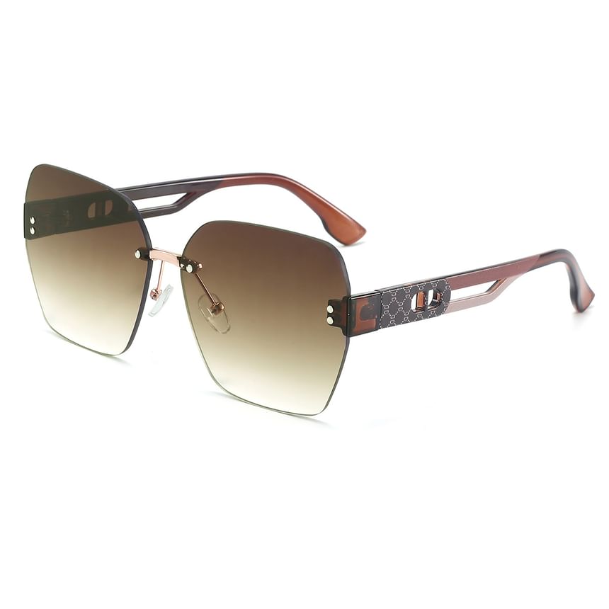 Rimless Geometric Sunglasses Oversized
