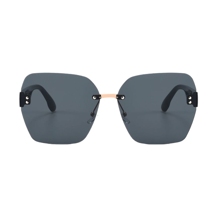 Rimless Geometric Sunglasses Oversized
