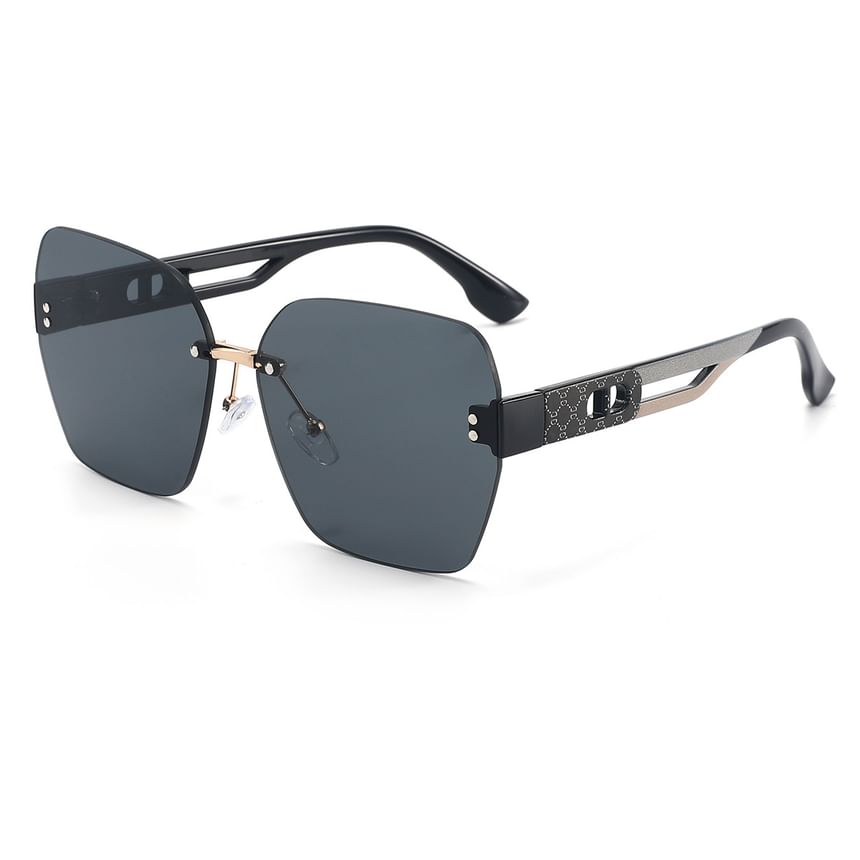 Rimless Geometric Sunglasses Oversized