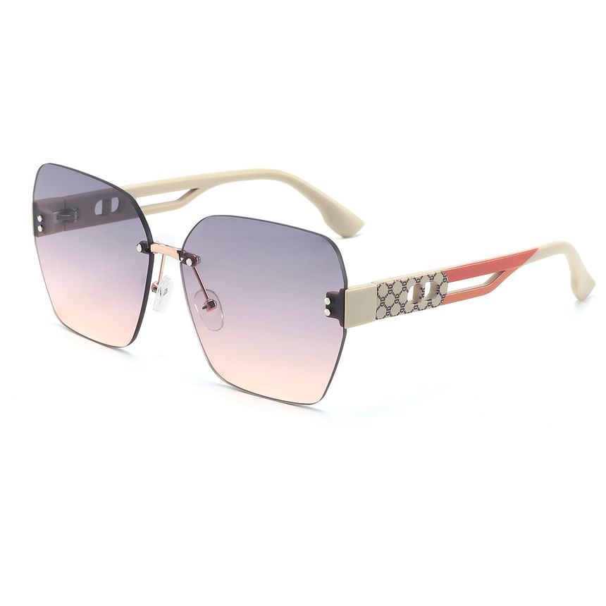 Rimless Geometric Sunglasses Oversized